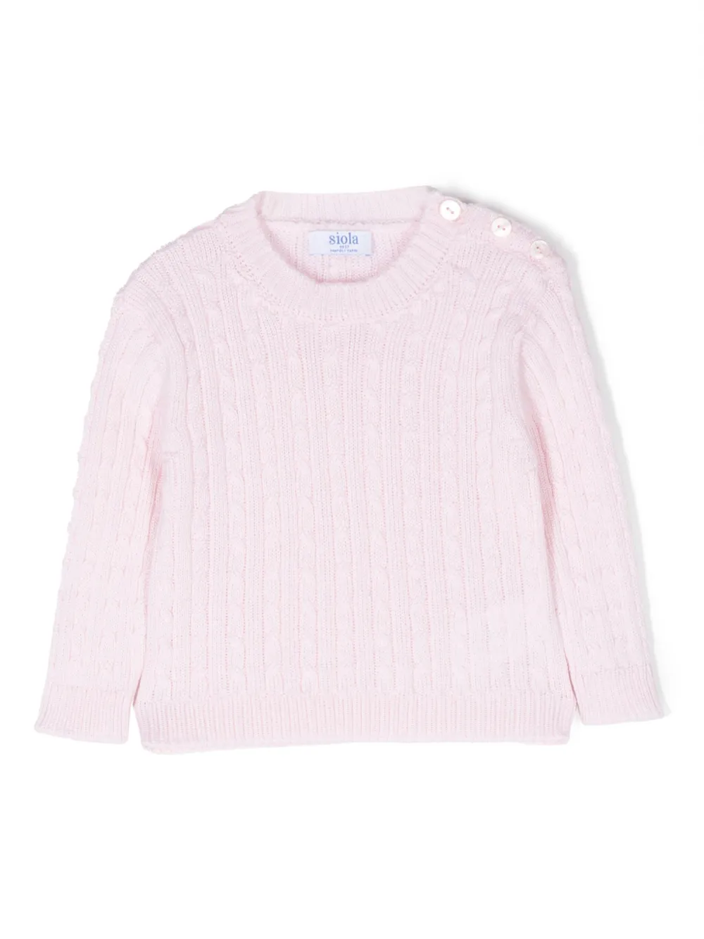 Siola Babies' Cable-knit Merino Jumper In Pink