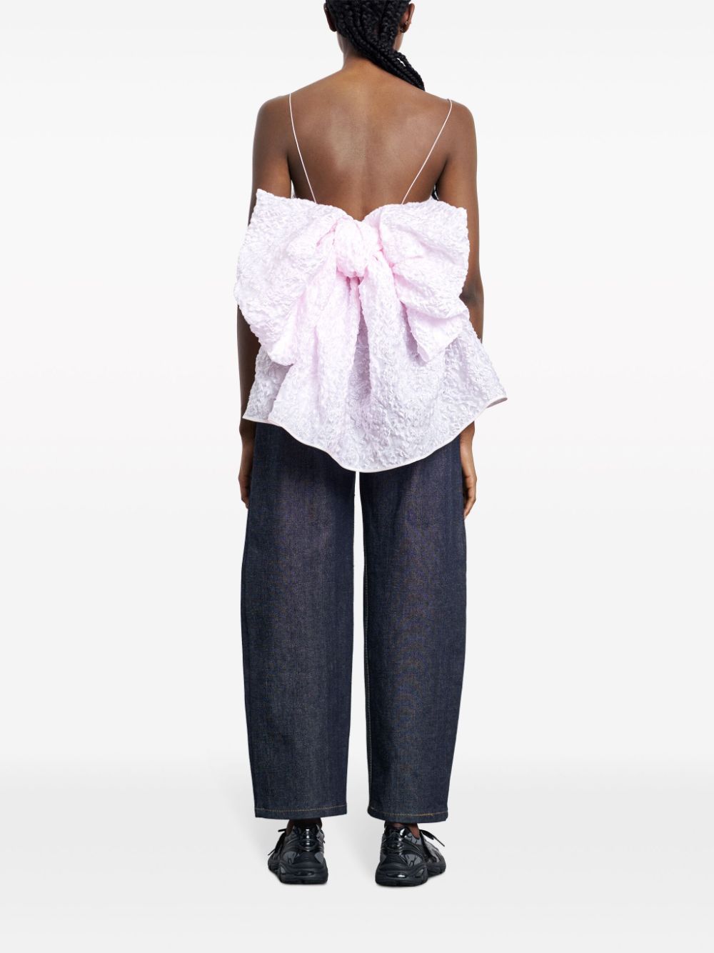 Shop Cecilie Bahnsen Veronica Bow-detailing Top In Pink
