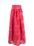 Cecilie Bahnsen Vilma fil-coupé midi dress - Red