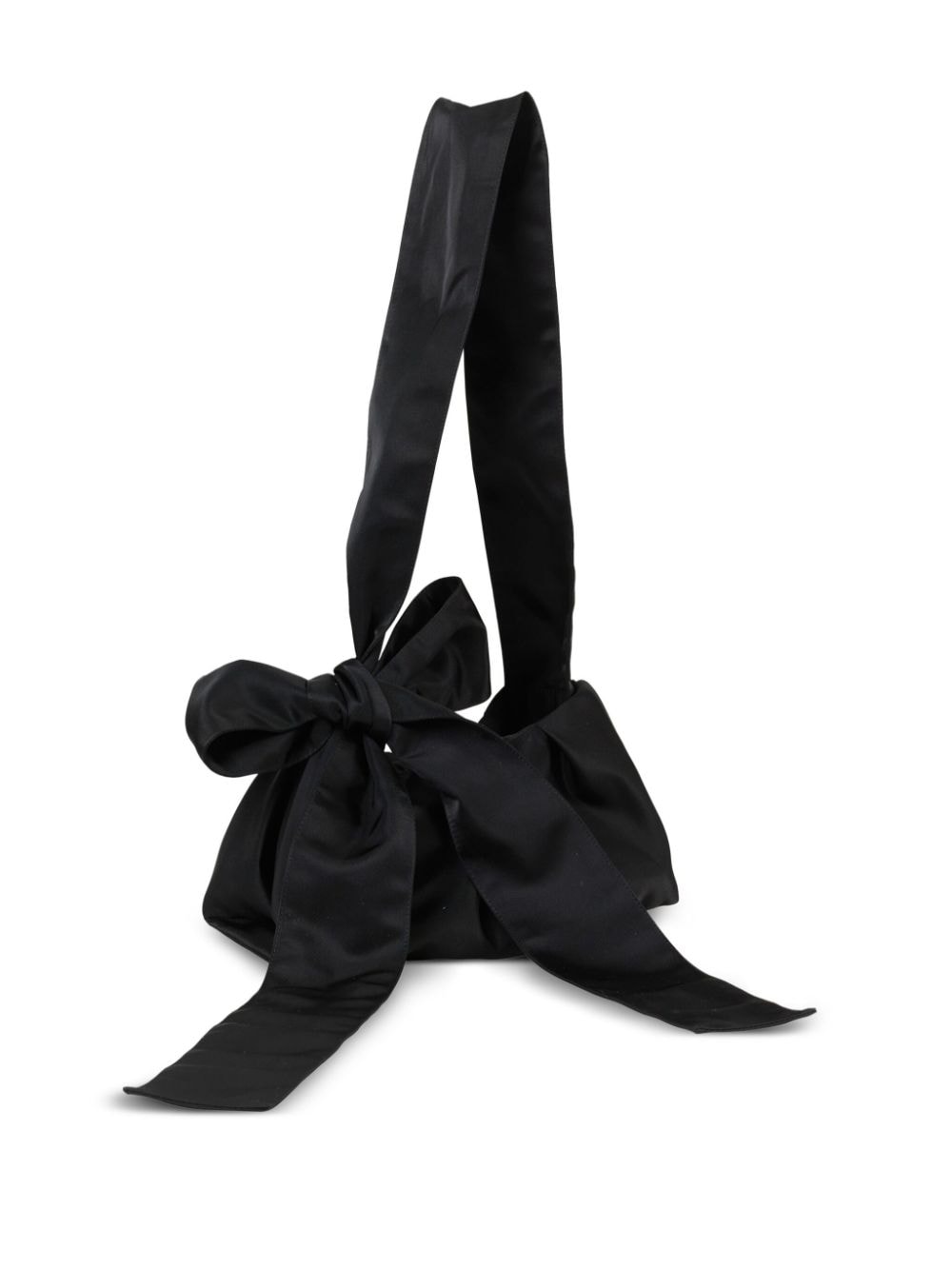 Shop Cecilie Bahnsen Vesna Bow Satin Shoulder Bag In Black