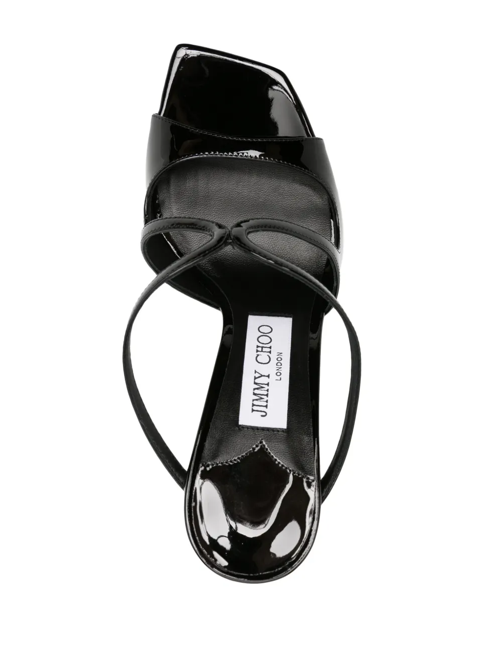 Jimmy Choo Anise 95mm Cut-out Patent Mules In Black