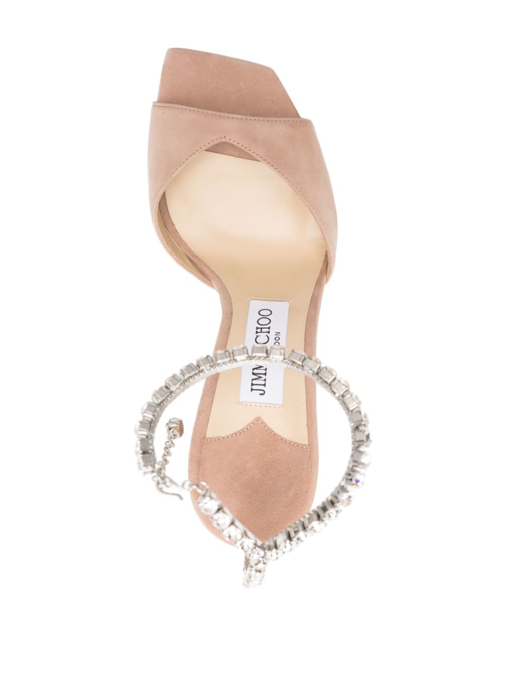 Jimmy Choo Saeda 100mm crystal-embellished suede sandals Women