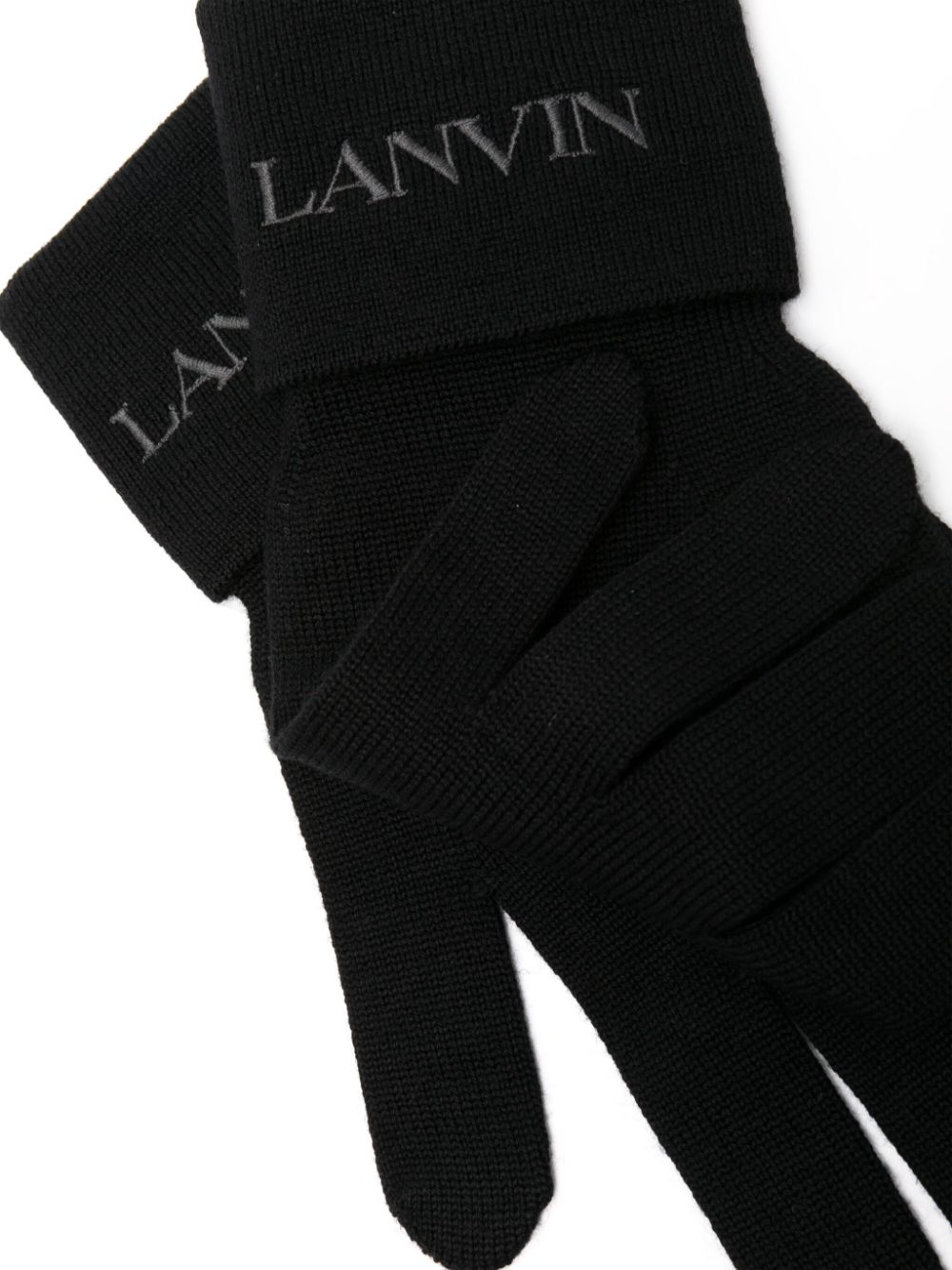 Lanvin Handschoenen met geborduurd logo - Zwart