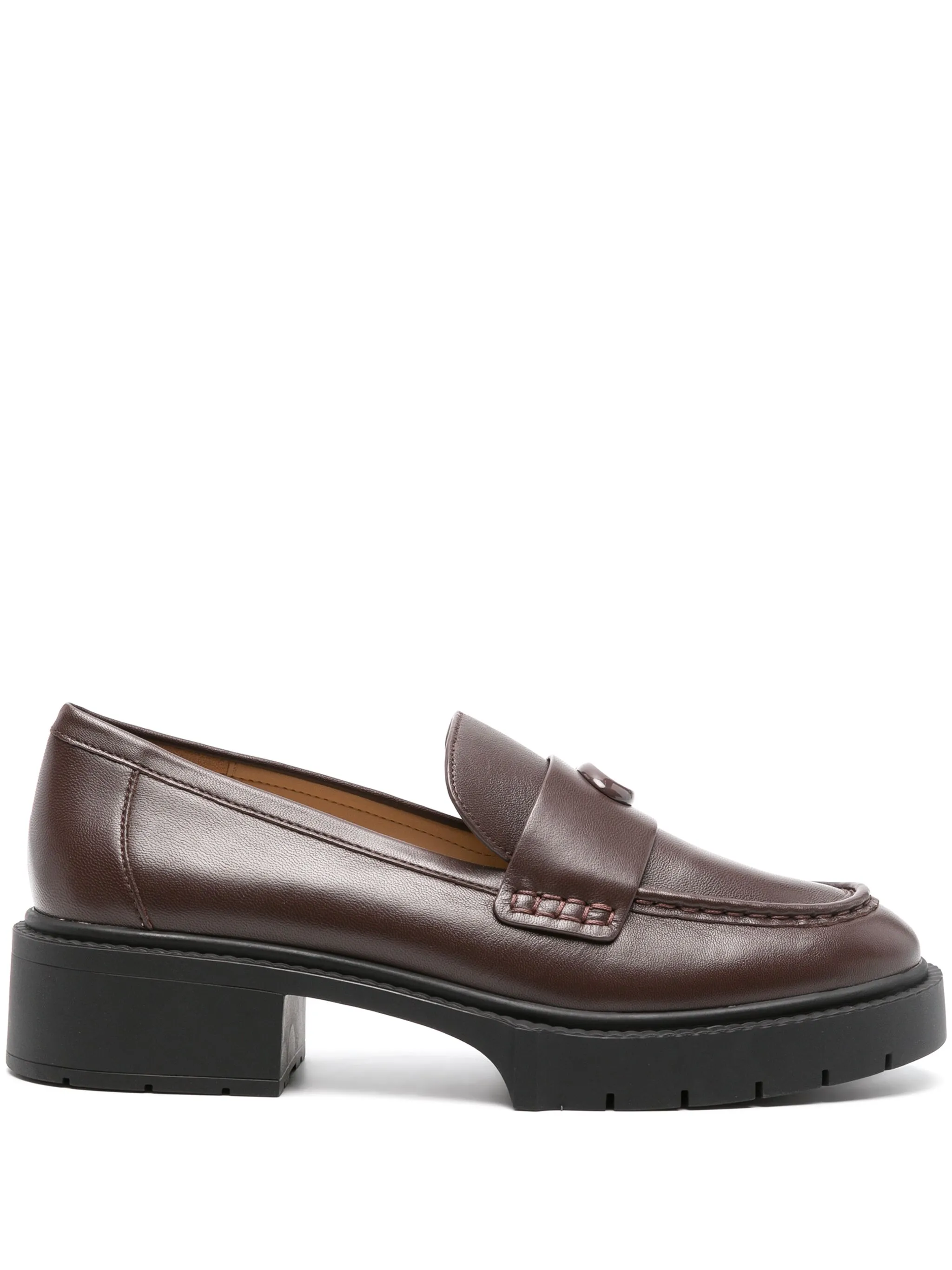 Coach Leah 45mm logo-plaque leather loafers