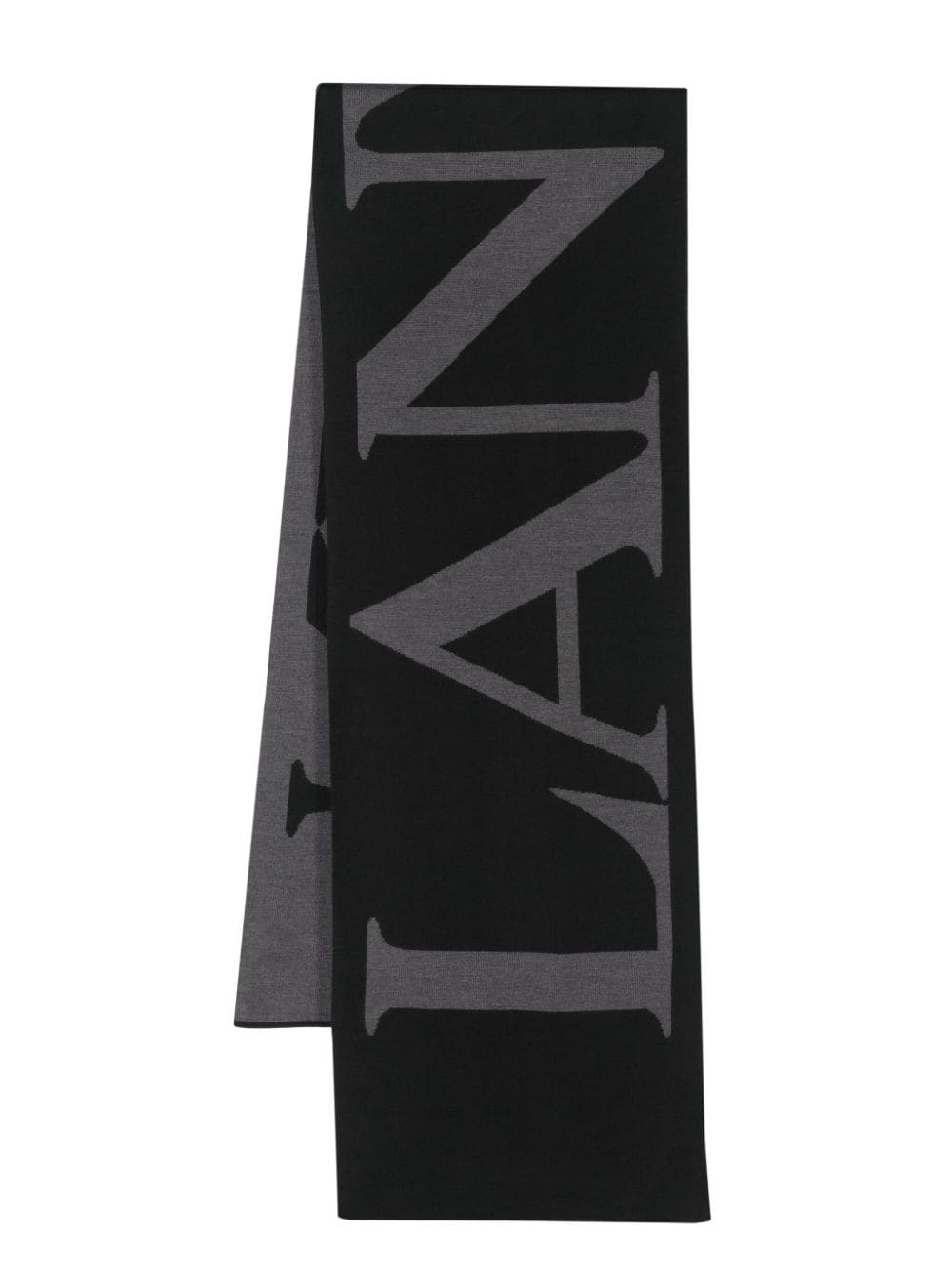 Lanvin Wollen sjaal met logo Zwart