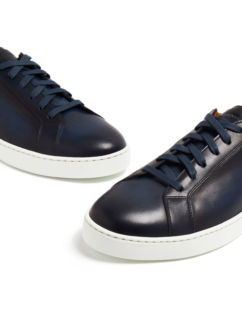 Shop Magnanni Costa Lo Ombré-effect Leather Sneakers In Blue