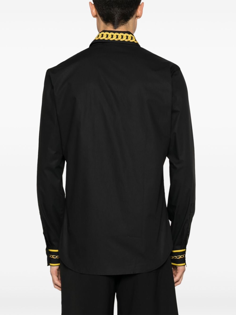 Shop Versace Jeans Couture Chain Couture Cotton Shirt In Black