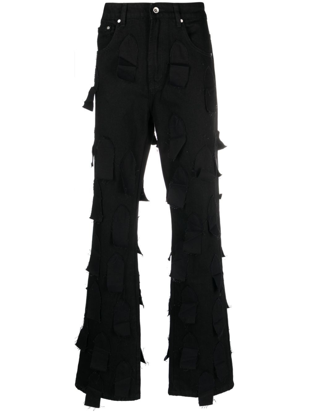 Shop Who Decides War Cut-out Straight-leg Jeans In Black