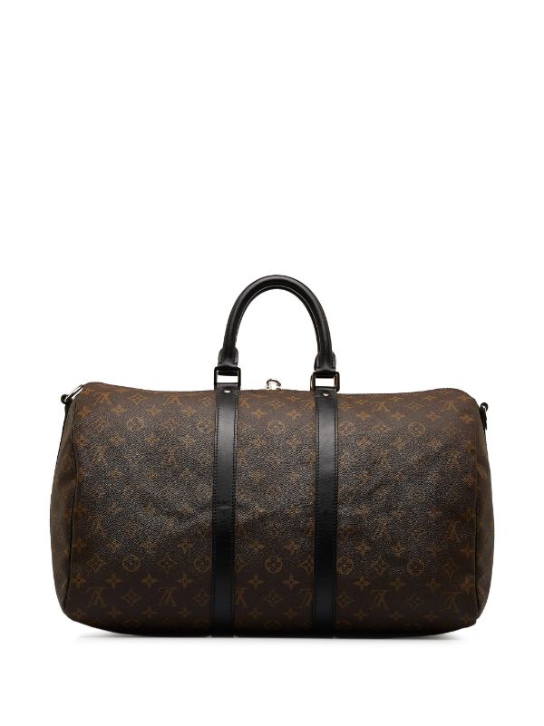 Louis Vuitton Keepall Bandouliere Bag Macassar Monogram Canvas 45 Brown