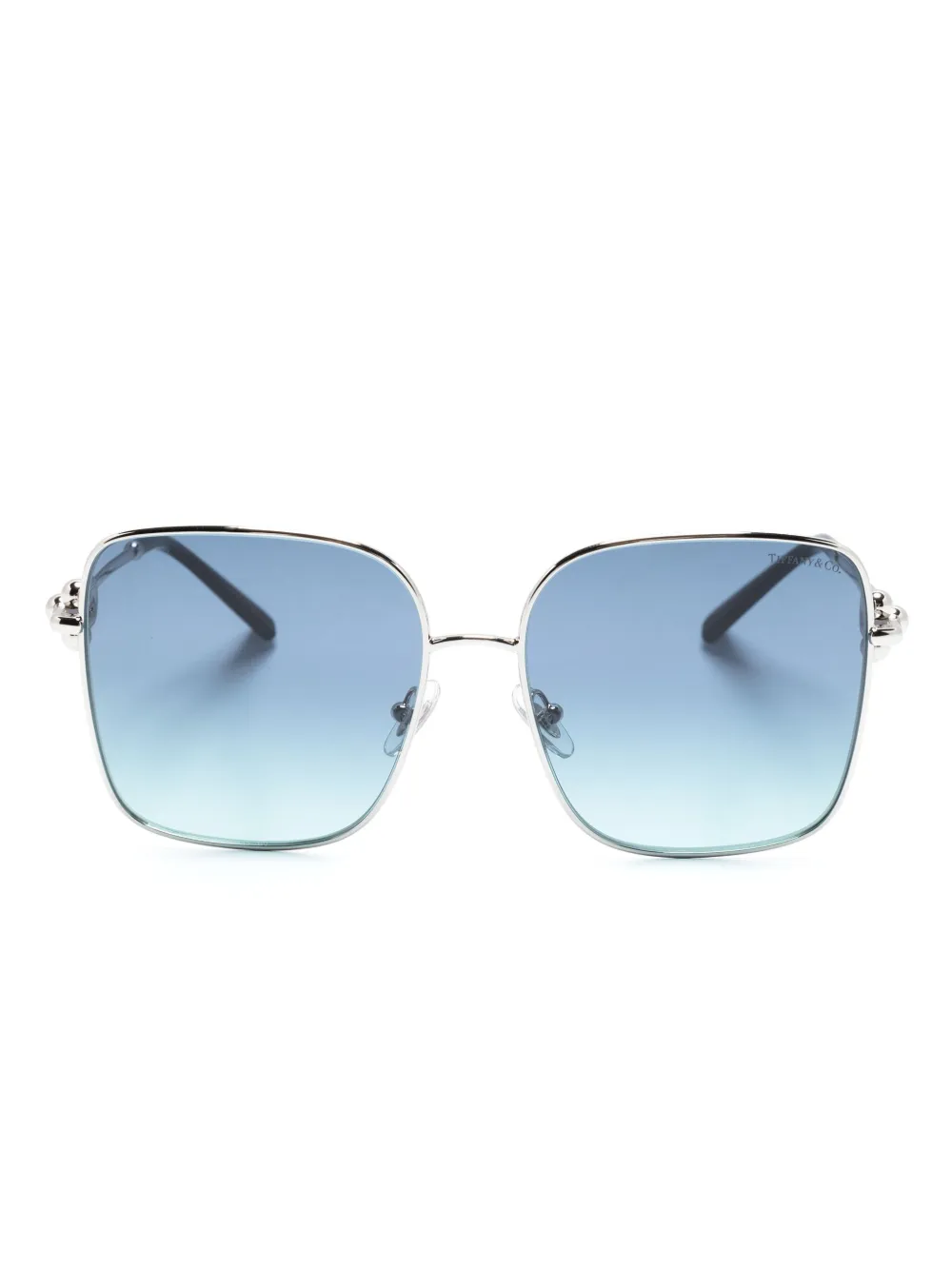 Tiffany & Co Eyewear logo-plaque square-frame sunglasses | Silver | Image 1