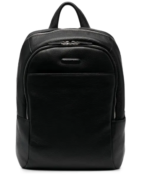 PIQUADRO logo-plaque leather backpack