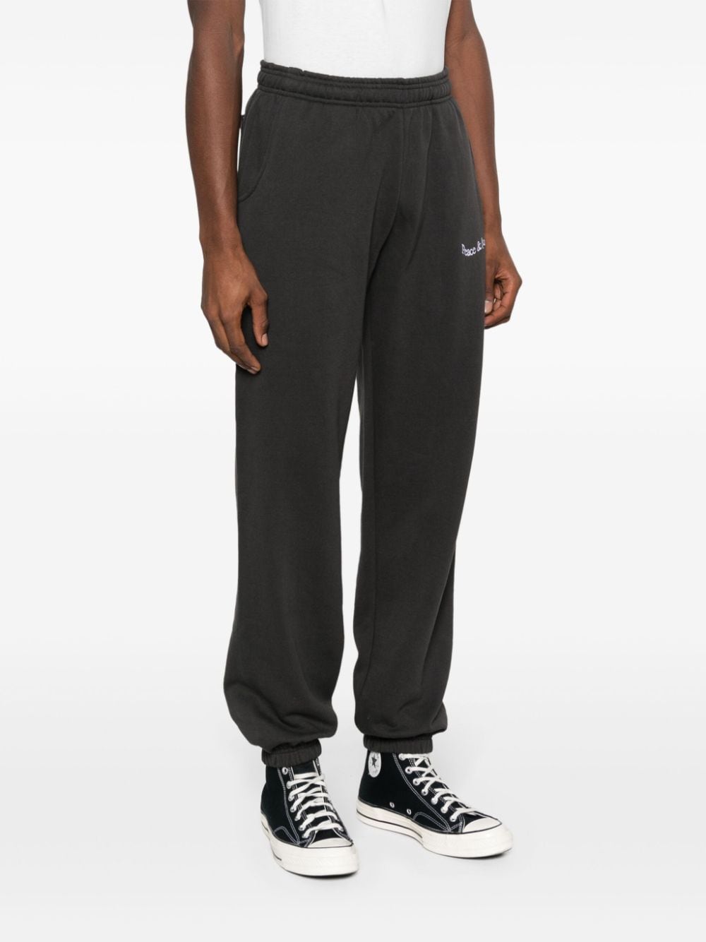Shop Museum Of Peace And Quiet Wordmark Cotton Track Pants In Black