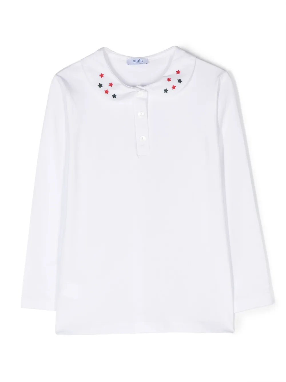 Siola T-shirt met geborduurd logo Wit