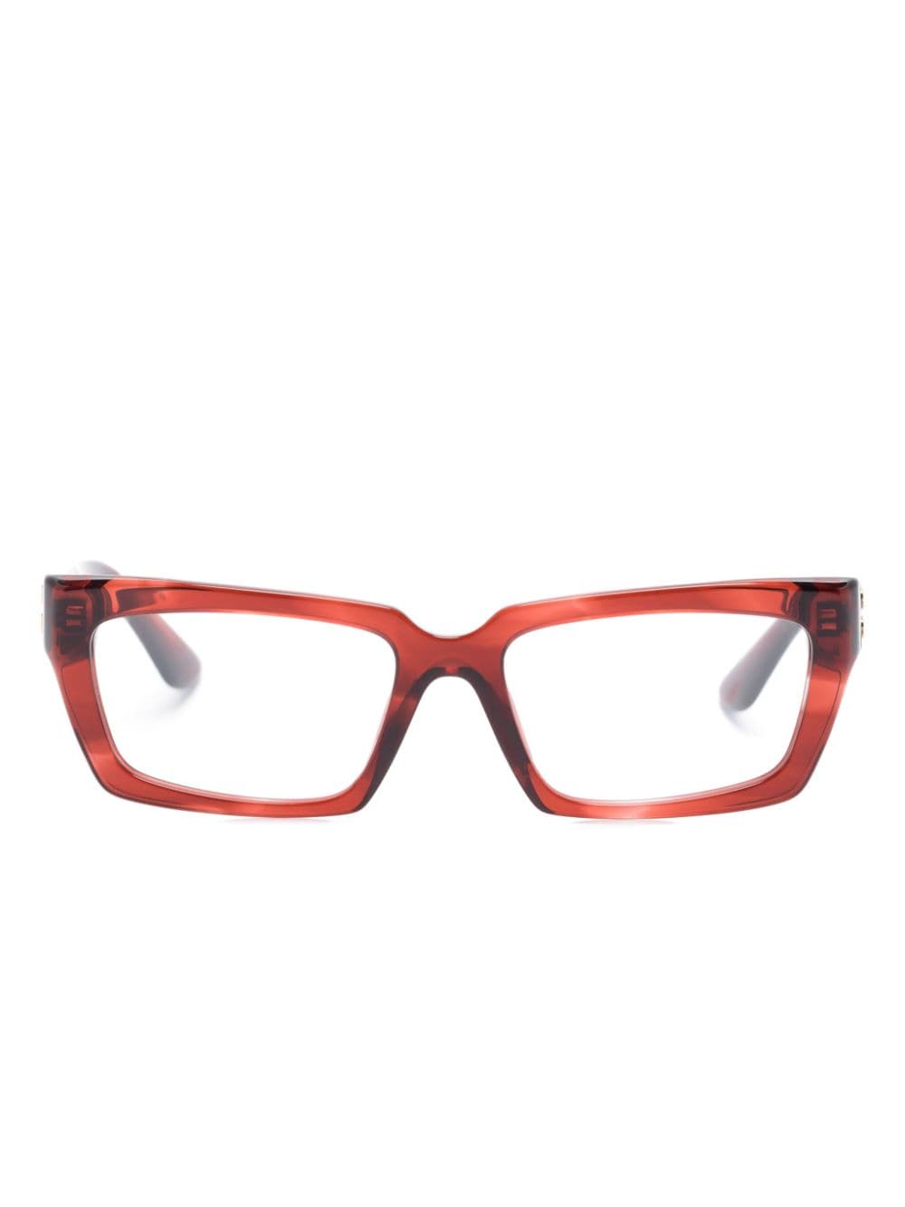 Miu Miu Tortoiseshell Rectangle-frame Glasses In Rot
