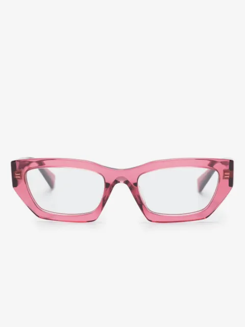 Miu Miu Eyewear lentes con armazón rectangular y placa del logo
