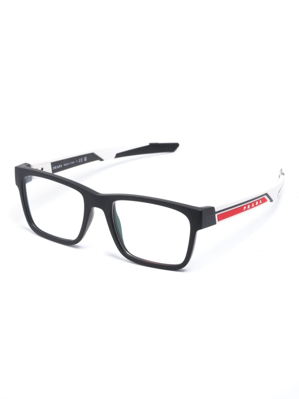 Prada Eyewear Linea Rossa rectangle-frame glasses - Zwart