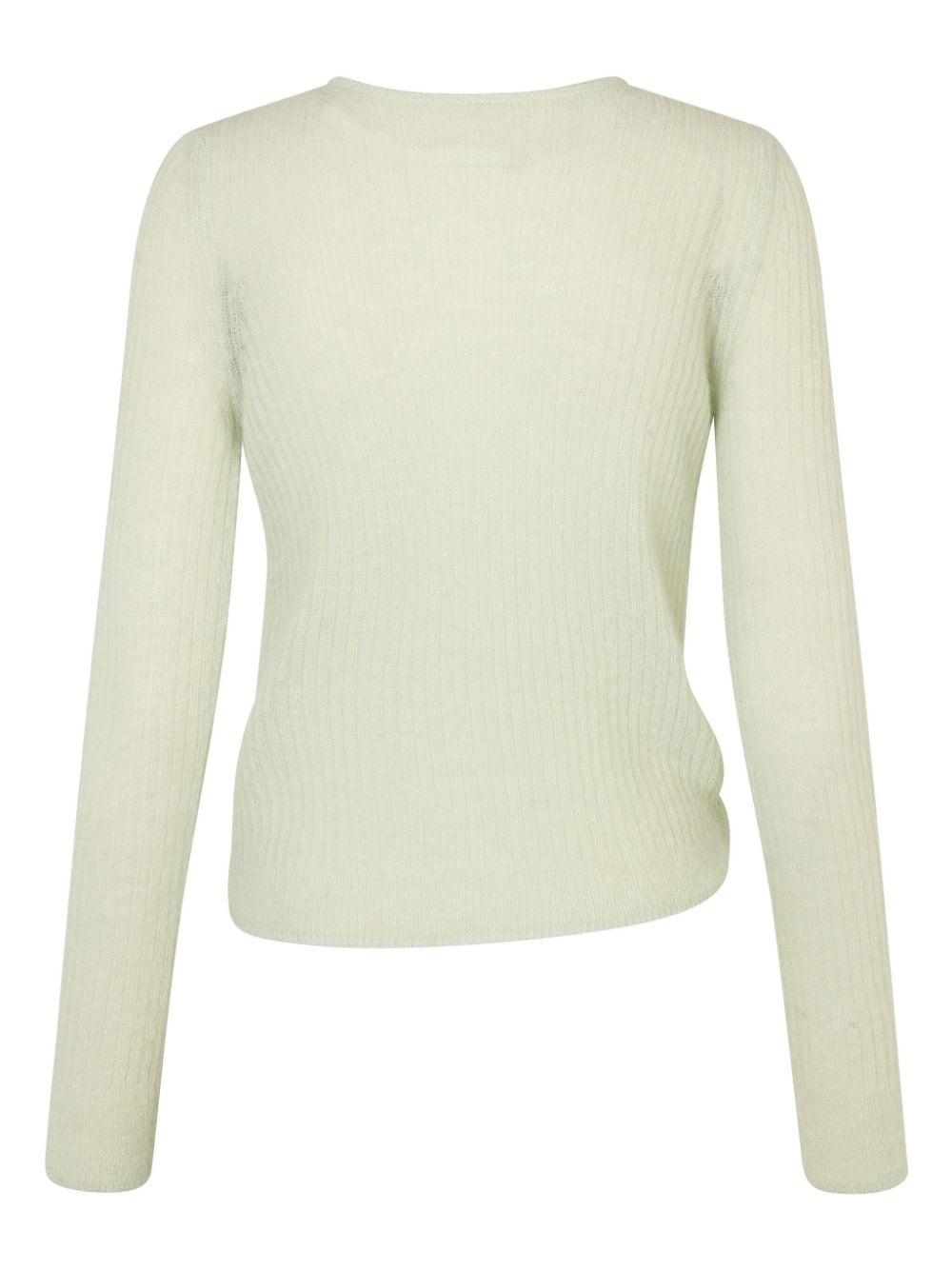 Shop Cecilie Bahnsen Ussi Ribbed-knit Jumper In Green