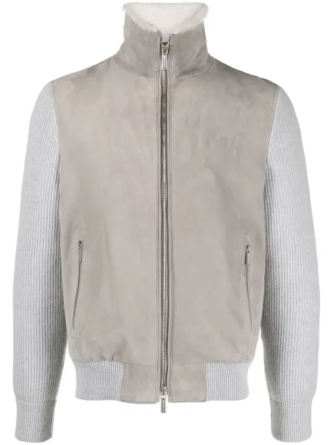 Moorer Campiglio Cab shearling-collar suede jacket