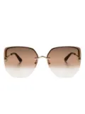 Cartier Eyewear Panthère logo butterfly-frame sunglasses - Gold