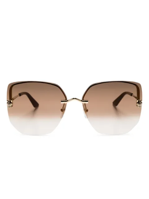 Cartier Eyewear Panthère logo butterfly-frame sunglasses