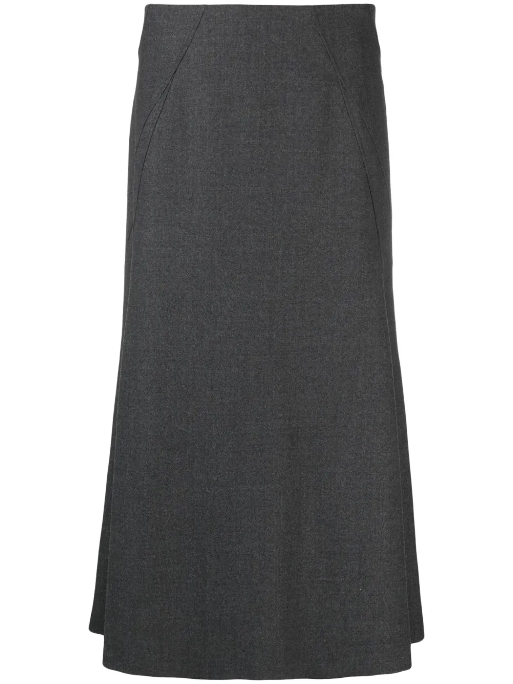 Alberta Ferretti Gonna midi svasata a vita alta - Grigio
