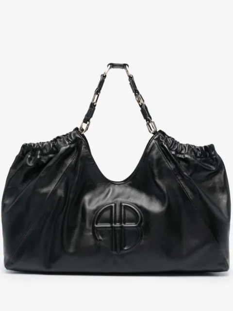 ANINE BING logo-embossed leather tote bag