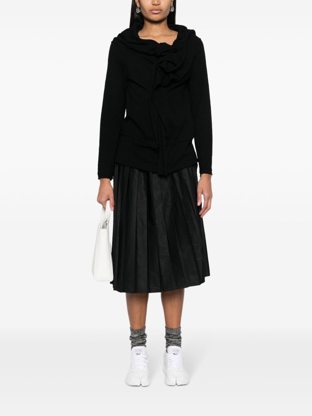 Yohji Yamamoto asymmetric-design wool jumper - Zwart