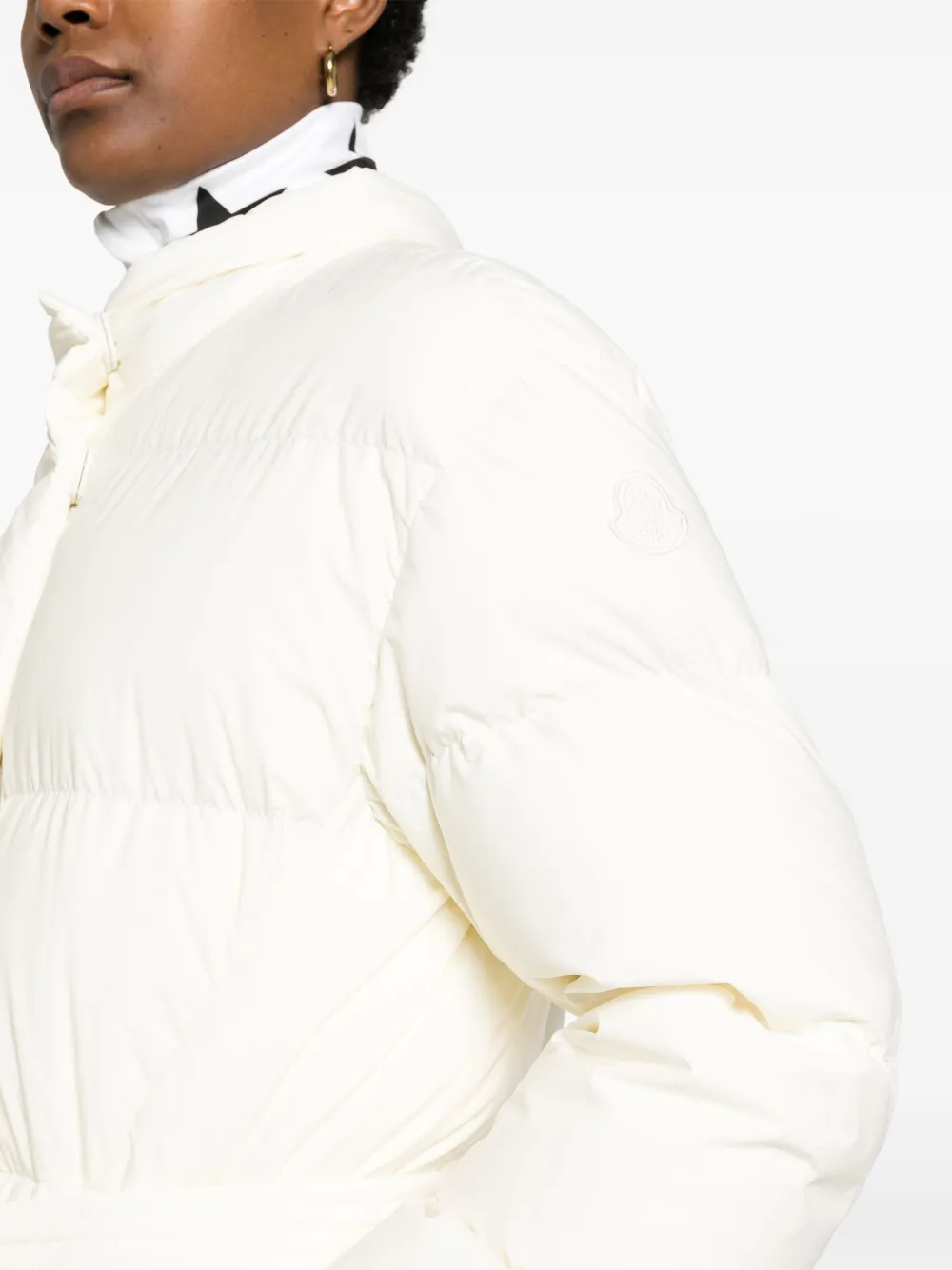 Moncler Macareux detachable collar Jacket Neutrals FARFETCH AE