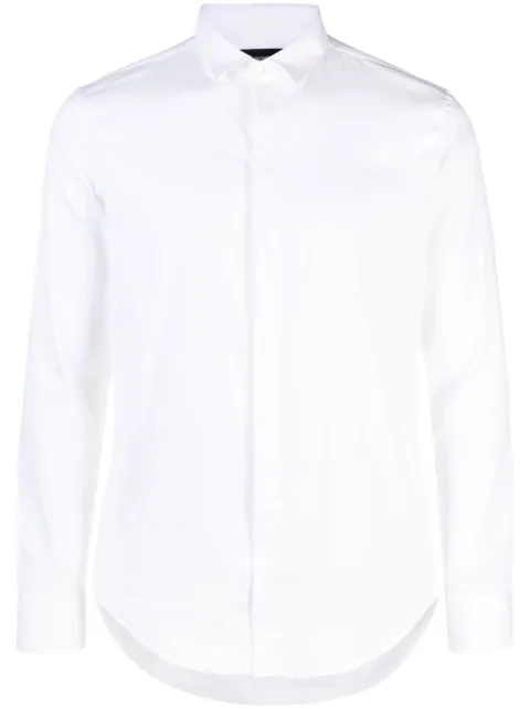 Emporio Armani classic-collar concealed button-fastening shirt
