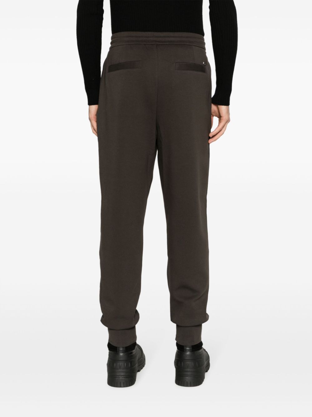 Emporio Armani drawstring-waistband stretch-cotton track pants Men