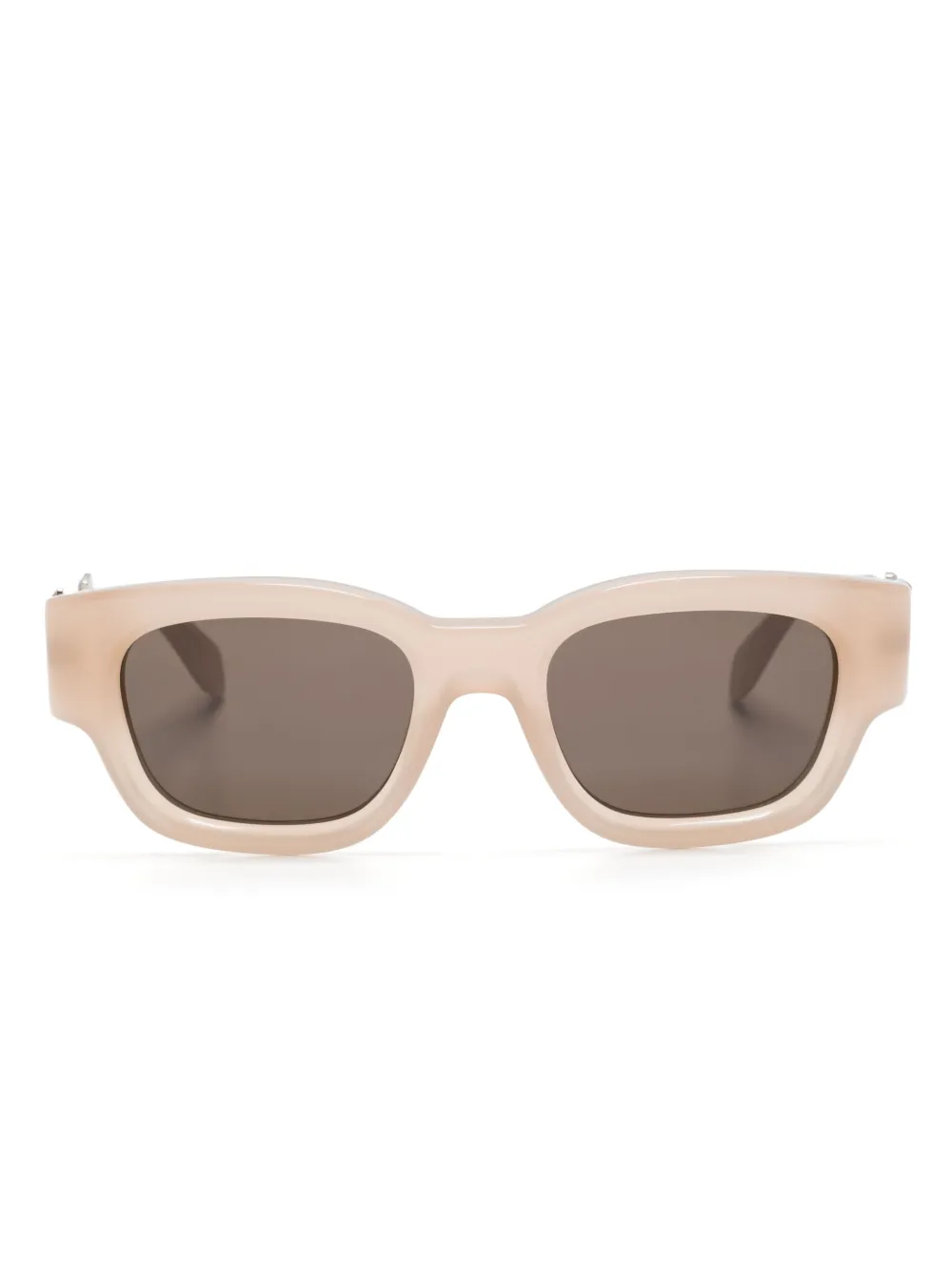 Palm Angels logo-plaque square-frame sunglasses - Marrone