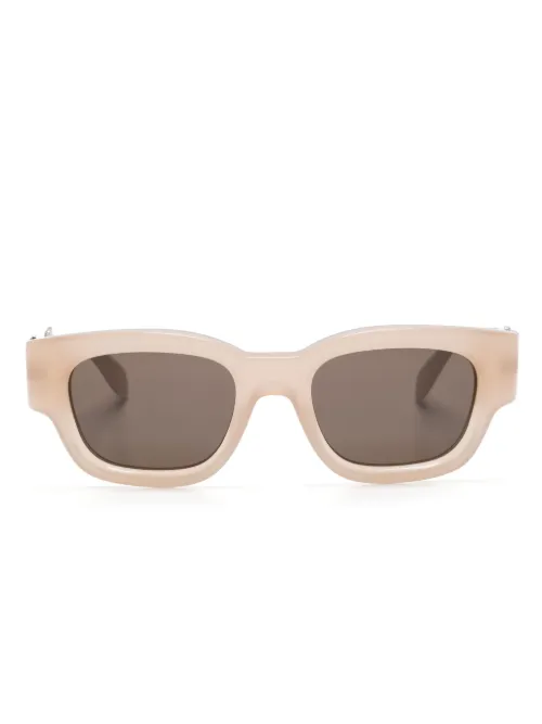 Lunettes de soleil carrées à plaque logo - Palm Angels Eyewear - Modalova