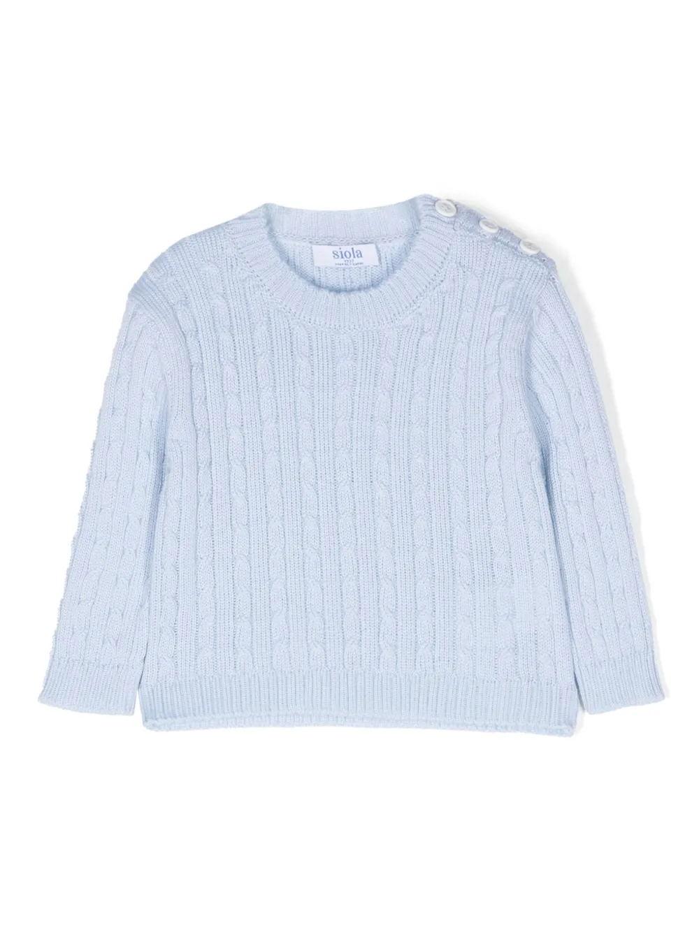 Siola Kabelgebreide trui Blauw