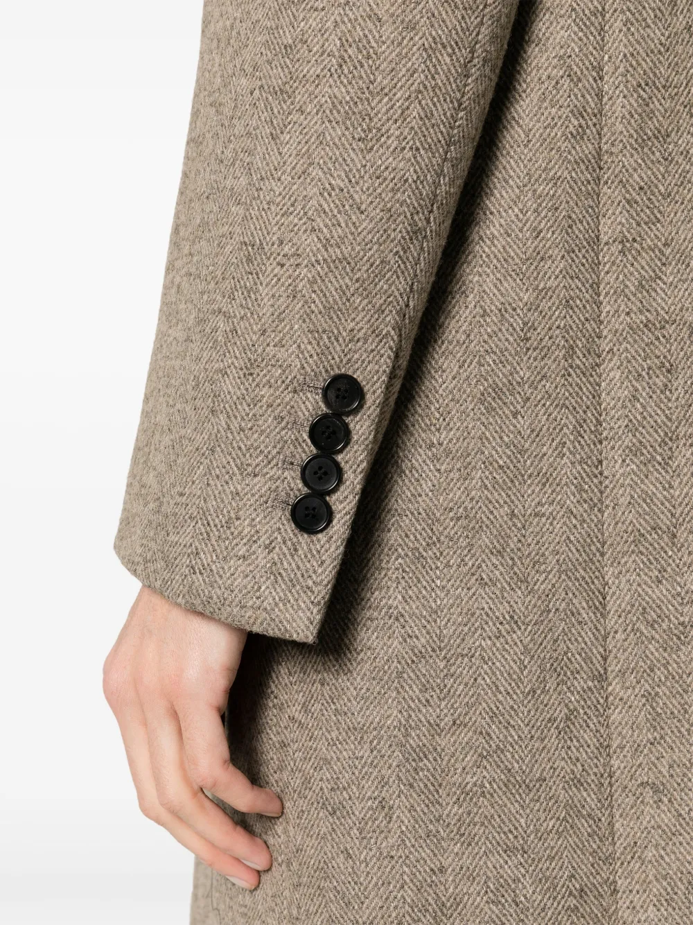 DUNST mélangeeffect Herringbone Coat Farfetch