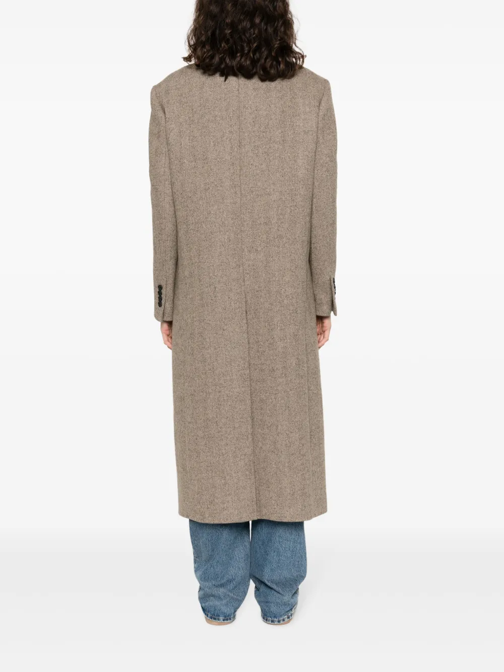 DUNST mélangeeffect Herringbone Coat Farfetch