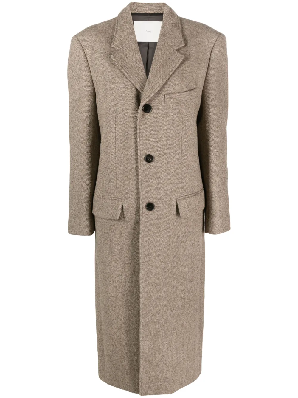 DUNST mélangeeffect Herringbone Coat Farfetch