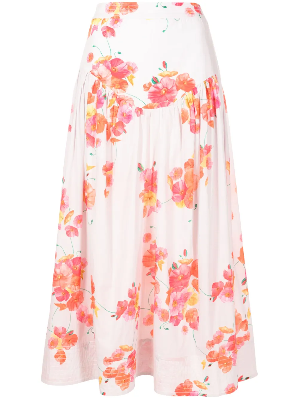 Isolda Midi-rok met bloemenprint Veelkleurig