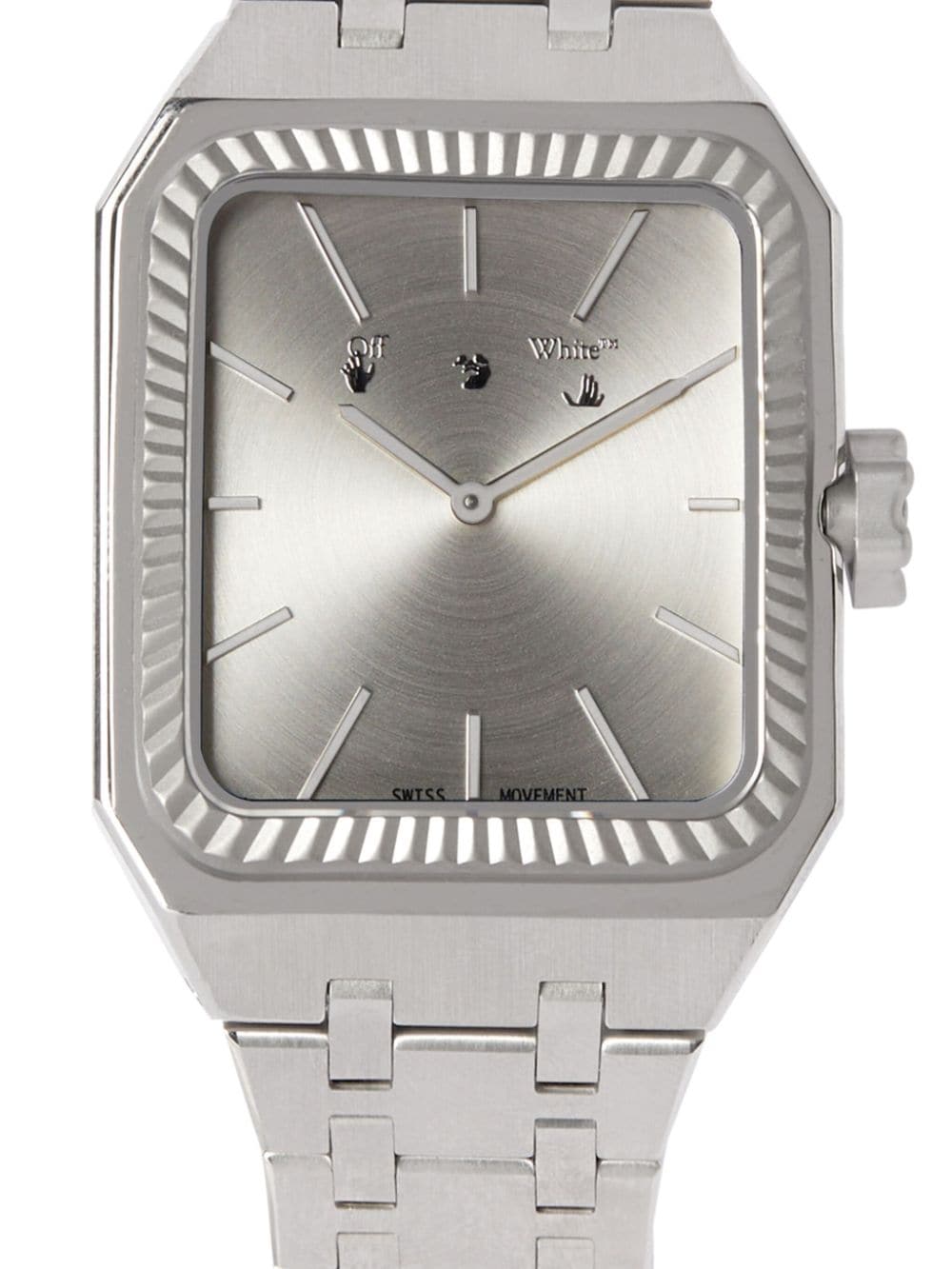 Off-White Horloge met vierkant montuur - Zilver