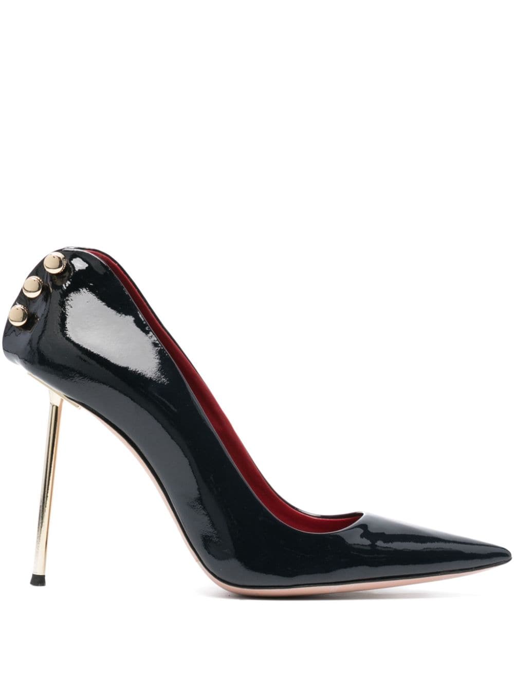 Supreme Ass Metallic-heel 101mm patent-finish pumps