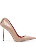 HARDOT Supreme Ass Metallic-heel 101mm patent-finish pumps - Neutrals