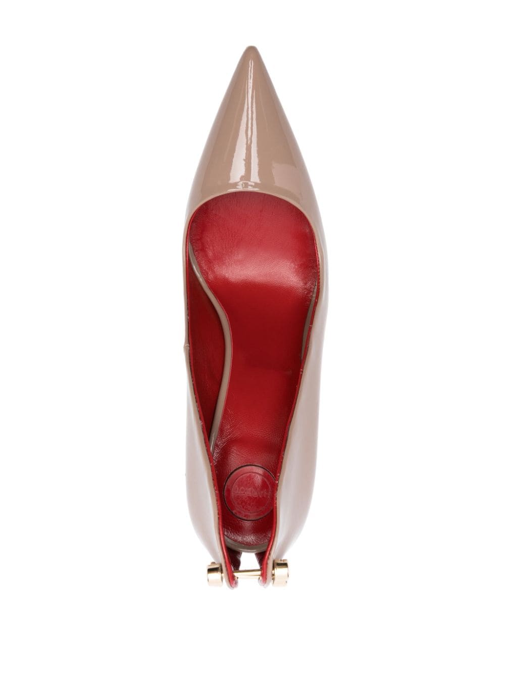 Shop Hardot Supreme Ass Metallic-heel 101mm Patent-finish Pumps In Neutrals