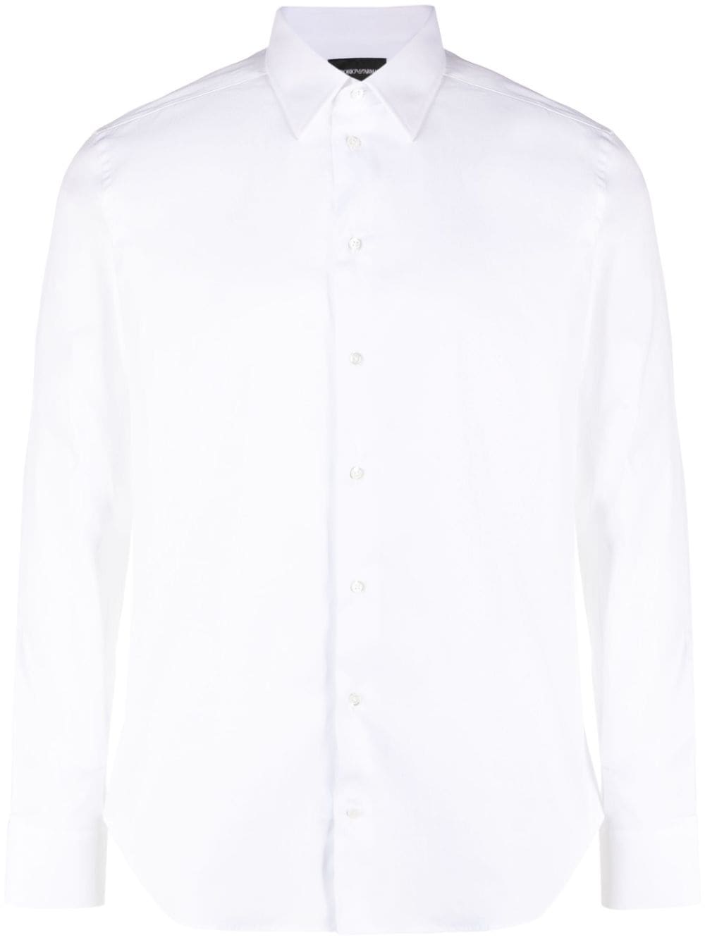 Emporio Armani Official Store Cotton-poplin Shirt With Classic Collar In White