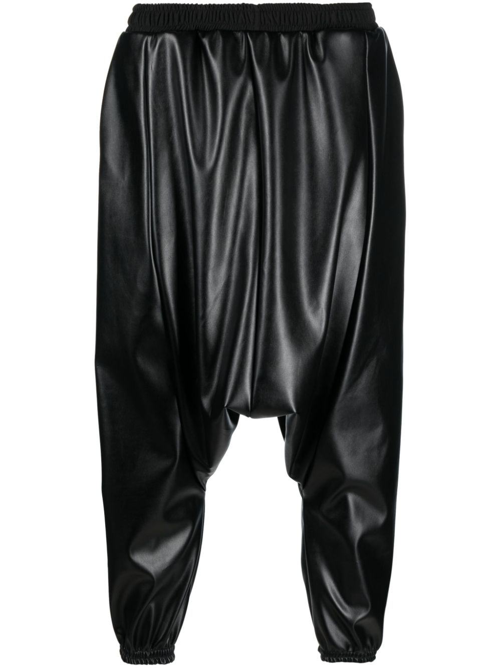 Alchemy Drop-crotch Faux-leather Trousers In Black