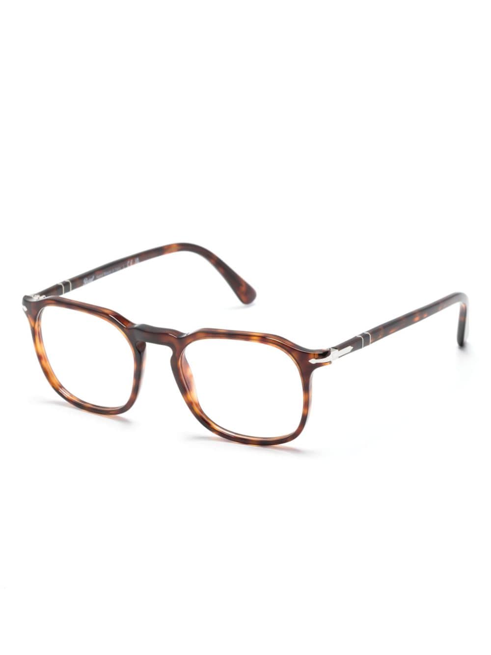 Shop Persol Tortoiseshell Rectangle-frame Glasses In Brown