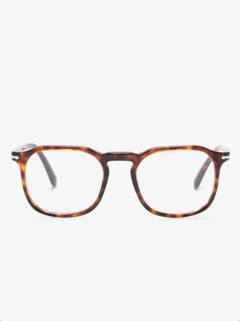 Persol トータスシェル スクエア眼鏡フレーム