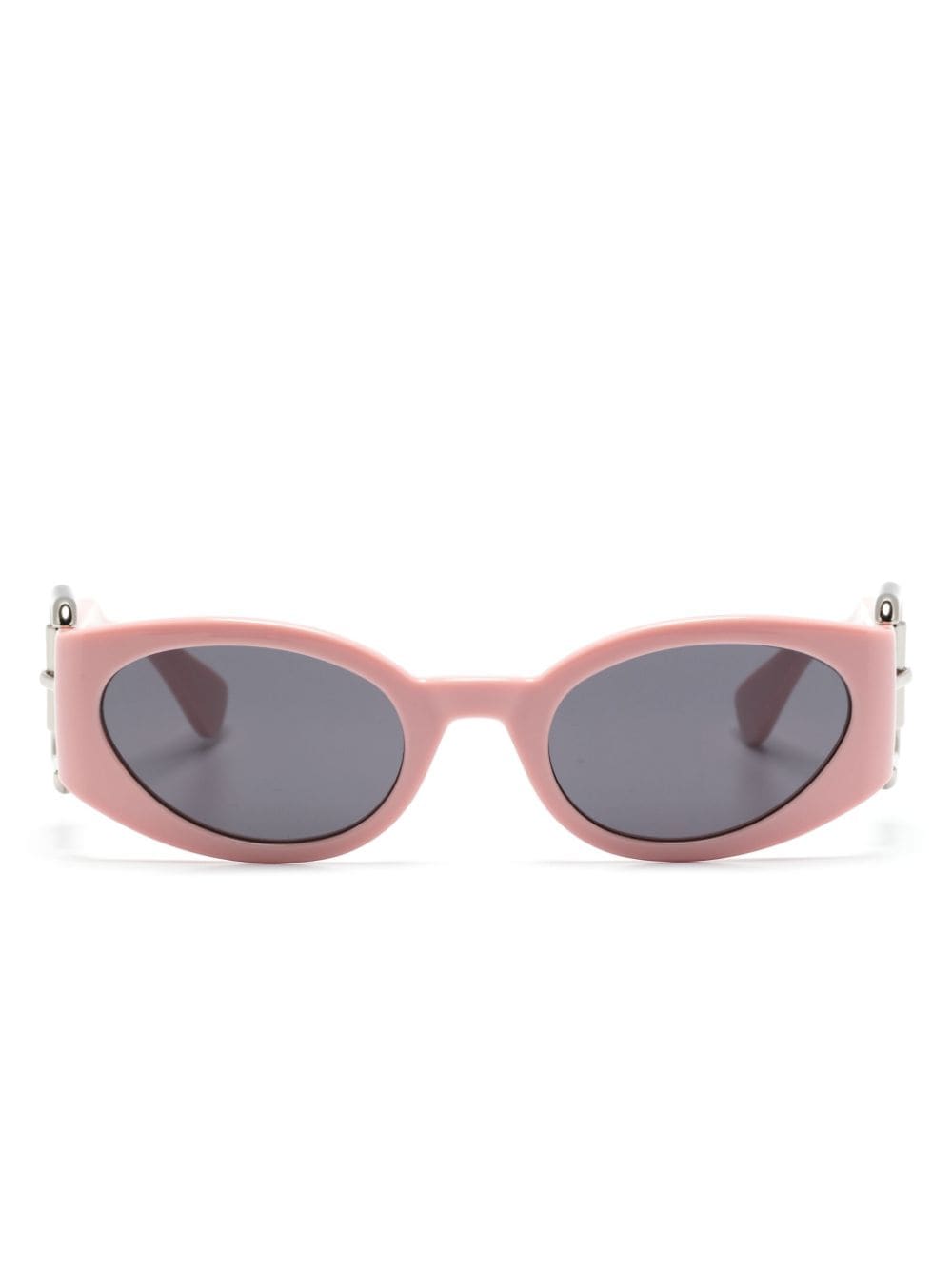 Moschino Eyewear Oval-frame Buckle-detail Sunglasses In 粉色