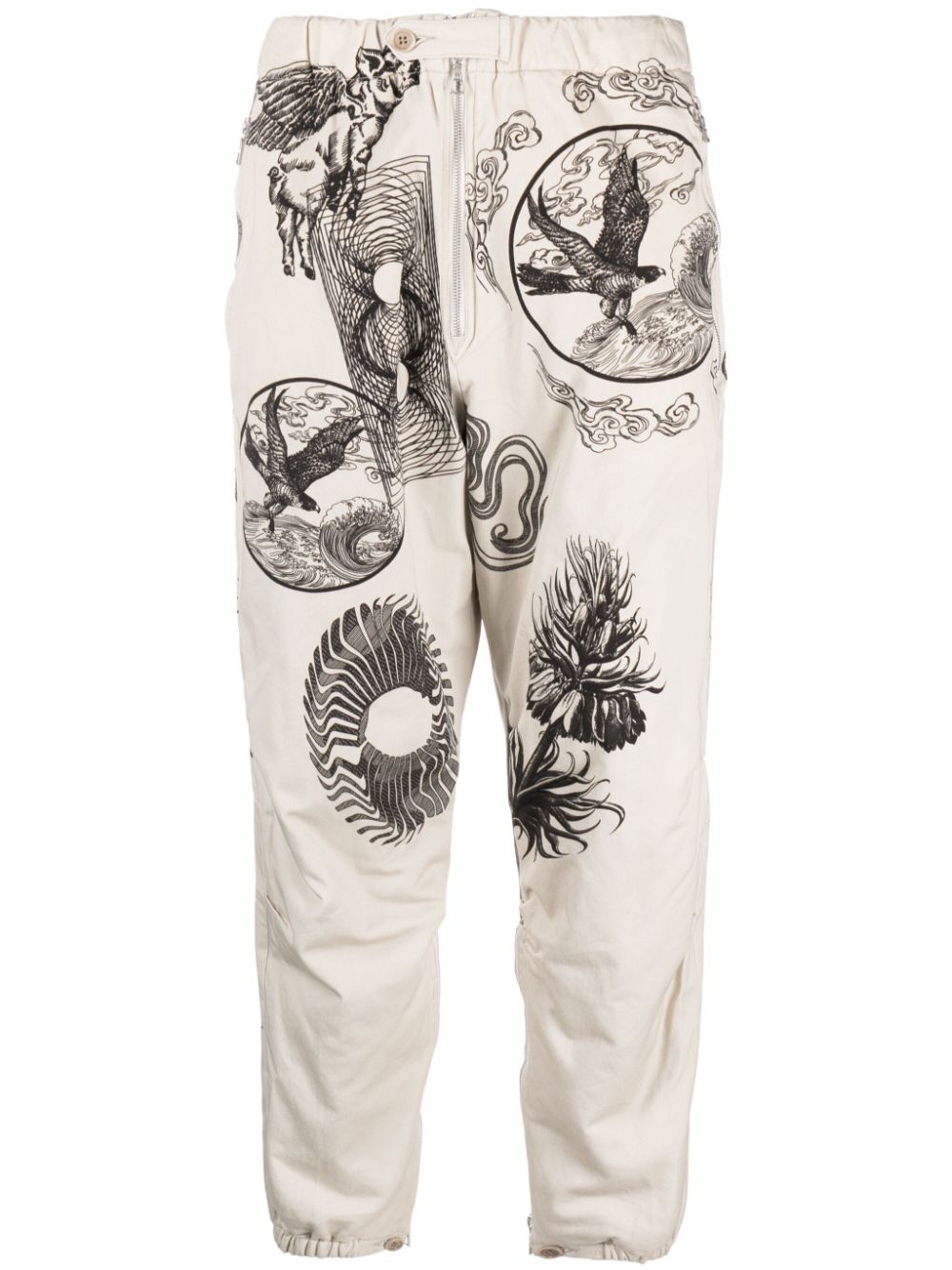 DRIES VAN NOTEN Katoenen cropped broek Wit