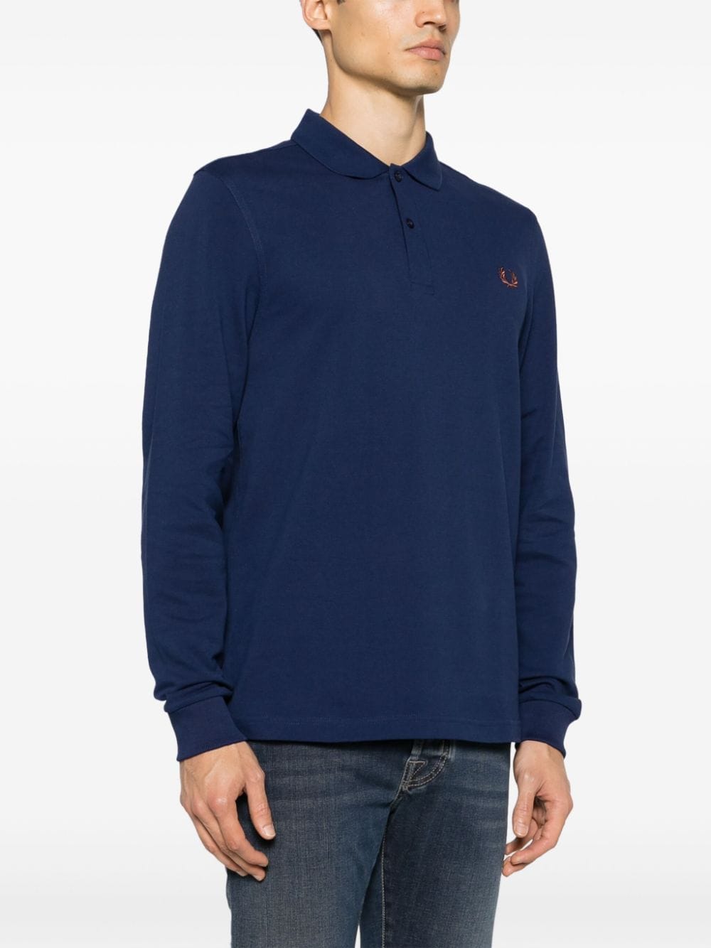 Shop Fred Perry Tennis Logo-embroidered Piqué Polo Shirt In Blue
