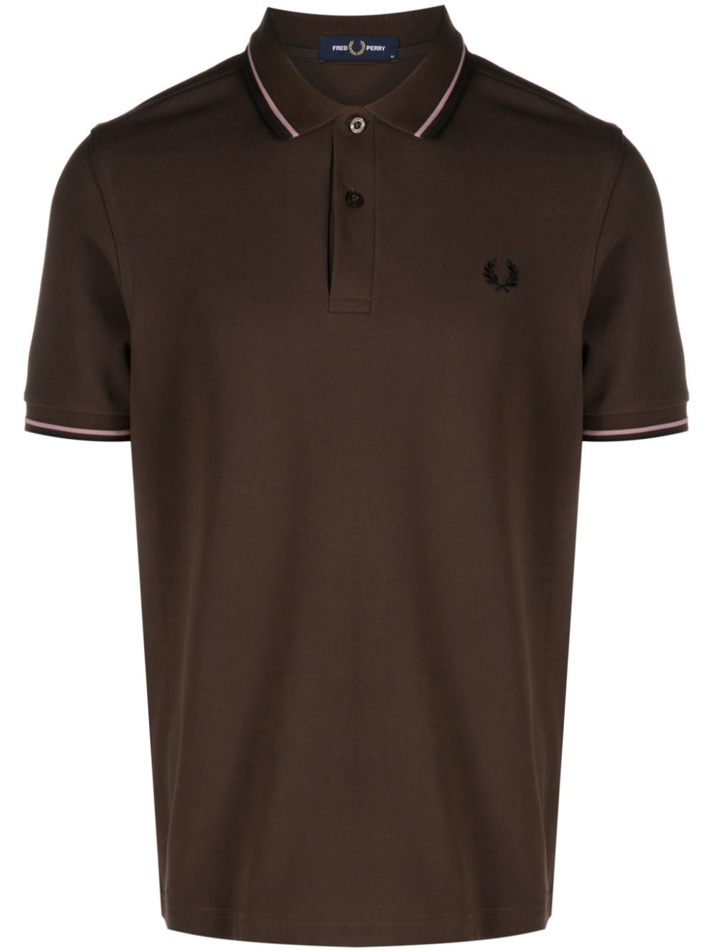 Fred Perry Twin Tipped Logo-embroidered Piqué Polo Shirt In Brown