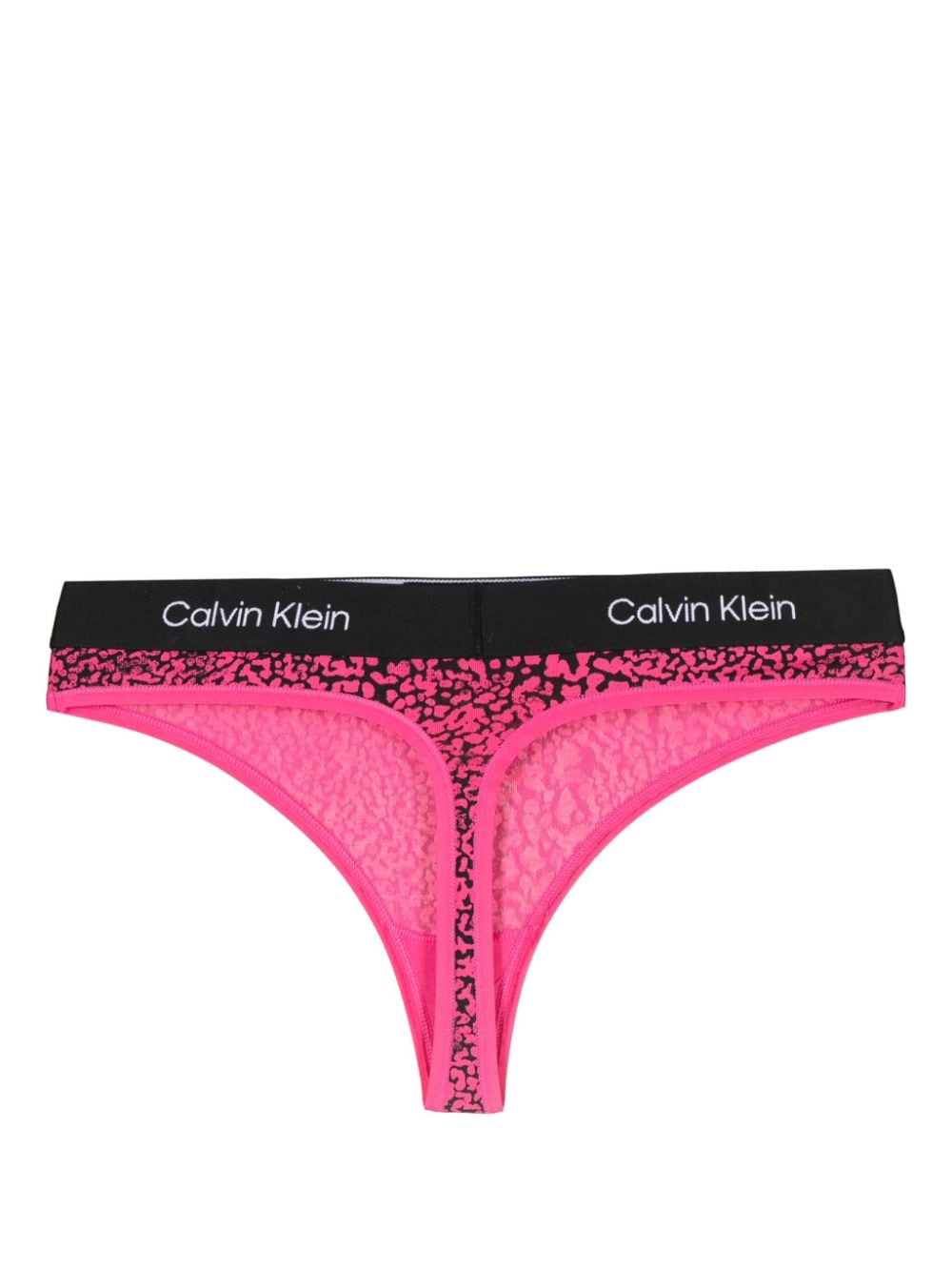 Shop Calvin Klein Logo-waistband Jersey Thong In Pink